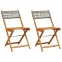 Bistro chairs 2 units solid acacia wood PE rattan gray by , Garden chairs - Ref: Foro24-367676, Price: 86,36 €, Discount: %