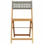 Bistro chairs 2 units solid acacia wood PE rattan gray by , Garden chairs - Ref: Foro24-367676, Price: 86,36 €, Discount: %