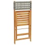 Bistro chairs 2 units solid acacia wood PE rattan gray by , Garden chairs - Ref: Foro24-367676, Price: 86,36 €, Discount: %