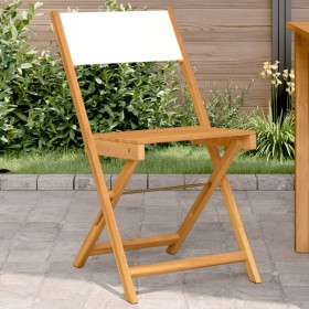 Bistro chairs 2 units solid acacia wood and cream white fabric by , Garden chairs - Ref: Foro24-367681, Price: 88,20 €, Disco...