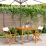 Bistrostühle, 2 Stück Massivholz Akazie und cremeweißer Stoff von , Gartenstühle - Ref: Foro24-367681, Preis: 88,15 €, Rabatt: %