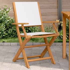 Garden chairs 2 units solid acacia wood and cream white fabric by , Garden chairs - Ref: Foro24-367669, Price: 125,15 €, Disc...