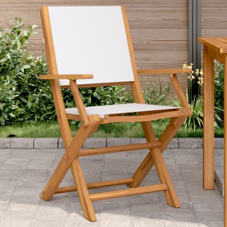 Garden chairs 2 units solid acacia wood and cream white fabric by , Garden chairs - Ref: Foro24-367669, Price: 124,99 €, Disc...