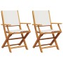 Garden chairs 2 units solid acacia wood and cream white fabric by , Garden chairs - Ref: Foro24-367669, Price: 124,99 €, Disc...