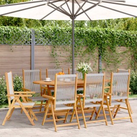 Reclining garden chairs 8 pcs solid acacia wood gray by , Garden chairs - Ref: Foro24-3214534, Price: 641,99 €, Discount: %