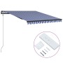 Blue and white automatic retractable awning 350x250 cm by vidaXL, Awnings - Ref: Foro24-3055260, Price: 334,79 €, Discount: %