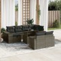 Gartensofa-Set, 11-teilig, mit grauen Kissen aus synthetischem Rattan. von , Gartensets - Ref: Foro24-3276506, Preis: 706,99 ...