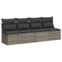 Gartensofa-Set, 11-teilig, mit grauen Kissen aus synthetischem Rattan. von , Gartensets - Ref: Foro24-3276506, Preis: 706,99 ...