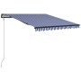 Blue and white automatic retractable awning 350x250 cm by vidaXL, Awnings - Ref: Foro24-3055260, Price: 334,79 €, Discount: %