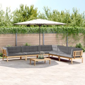 Set of garden pallet sofas and cushions, 6 pieces, acacia wood. by , Outdoor sofas - Ref: Foro24-3209416, Price: 1,00 €, Disc...