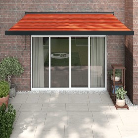 Retractable aluminum awning with orange and brown fabric, 3.5x2.5 m. by , Awnings - Ref: Foro24-3154567, Price: 563,44 €, Dis...