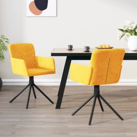 Sillas de comedor giratorias 2 uds terciopelo amarillo de , Sillas de comedor - Ref: Foro24-344797, Precio: 135,99 €, Descuen...