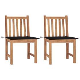 Garden chairs, 2 units, solid teak wood with cushions. by , Garden chairs - Ref: Foro24-3062923, Price: 214,46 €, Discount: %