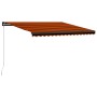 Toldo manual retráctil con LED naranja y marrón 450x300 cm de vidaXL, Toldos - Ref: Foro24-3055231, Precio: 391,58 €, Descuen...