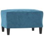 Sillón con taburete terciopelo azul 60 cm de , Sofás - Ref: Foro24-3201214, Precio: 213,65 €, Descuento: %