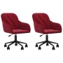 Sillas de comedor giratorias 2 unidades terciopelo rojo tinto de , Sillas de comedor - Ref: Foro24-3103426, Precio: 192,29 €,...