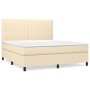 Cama box spring con colchón tela color crema 180x200 cm de , Camas y somieres - Ref: Foro24-3141958, Precio: 595,99 €, Descue...