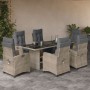 Garden dining set 7 pieces and light gray synthetic rattan cushions by , Garden sets - Ref: Foro24-3212930, Price: 981,15 €, ...