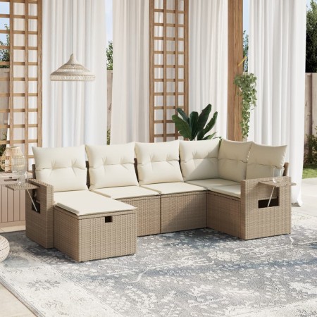 Set Gartensofas mit Kissen 6 Stück synthetisches Rattan beige von , Gartensets - Ref: Foro24-3263794, Preis: 526,08 €, Rabatt: %