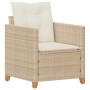 Sillón de jardín con cojines ratán sintético beige de , Sillas de jardín - Ref: Foro24-366319, Precio: 109,46 €, Descuento: %