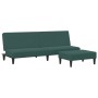 Sofá cama de 2 plazas con taburete terciopelo verde oscuro de , Sofás - Ref: Foro24-3216233, Precio: 267,68 €, Descuento: %