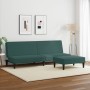 Sofá cama de 2 plazas con taburete terciopelo verde oscuro de , Sofás - Ref: Foro24-3216233, Precio: 267,68 €, Descuento: %