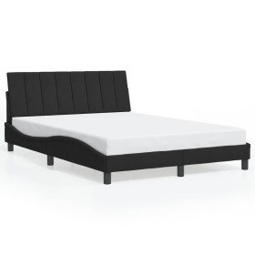 Bed frame with LED lights black velvet 140x190 cm by , Beds and slatted bases - Ref: Foro24-3213777, Price: 241,99 €, Discoun...