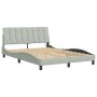 Bed frame with light gray velvet and LED lights 140x190 cm by , Beds and slatted bases - Ref: Foro24-3213775, Price: 188,76 €...