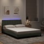 Bed frame with light gray velvet and LED lights 140x190 cm by , Beds and slatted bases - Ref: Foro24-3213775, Price: 188,76 €...