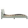 Bed frame with light gray velvet and LED lights 140x190 cm by , Beds and slatted bases - Ref: Foro24-3213775, Price: 188,76 €...