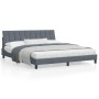 Bed frame with dark gray velvet headboard 180x200 cm by , Beds and slatted bases - Ref: Foro24-3207862, Price: 196,64 €, Disc...