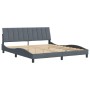 Bed frame with dark gray velvet headboard 180x200 cm by , Beds and slatted bases - Ref: Foro24-3207862, Price: 196,64 €, Disc...