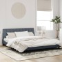 Bed frame with dark gray velvet headboard 180x200 cm by , Beds and slatted bases - Ref: Foro24-3207862, Price: 196,64 €, Disc...