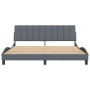 Bed frame with dark gray velvet headboard 180x200 cm by , Beds and slatted bases - Ref: Foro24-3207862, Price: 196,64 €, Disc...