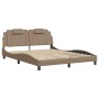 Estructura de cama cabecero cuero sintético capuchino 160x200cm de , Camas y somieres - Ref: Foro24-3208107, Precio: 218,16 €...