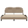 Estructura de cama cabecero cuero sintético capuchino 160x200cm de , Camas y somieres - Ref: Foro24-3208107, Precio: 218,16 €...