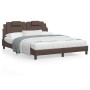 Bed frame with brown synthetic leather headboard 160x200 cm by , Beds and slatted bases - Ref: Foro24-3208105, Price: 216,88 ...