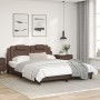 Bed frame with brown synthetic leather headboard 160x200 cm by , Beds and slatted bases - Ref: Foro24-3208105, Price: 216,88 ...