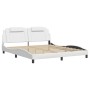 Estructura de cama cabecero cuero sintético blanco 180x200 cm de , Camas y somieres - Ref: Foro24-3208111, Precio: 222,80 €, ...