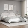 Estructura de cama cabecero cuero sintético blanco 180x200 cm de , Camas y somieres - Ref: Foro24-3208111, Precio: 222,80 €, ...