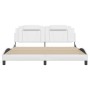 Estructura de cama cabecero cuero sintético blanco 180x200 cm de , Camas y somieres - Ref: Foro24-3208111, Precio: 222,80 €, ...