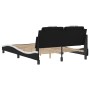 Estructura de cama con cabecero cuero sintético negro y blanco de , Camas y somieres - Ref: Foro24-3208094, Precio: 178,87 €,...