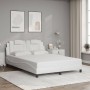 Bed frame with LED lights in white synthetic leather 140x190 cm by , Beds and slatted bases - Ref: Foro24-3214016, Price: 216...