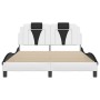 Estructura de cama luces LED cuero PE blanco y negro 140x190 cm de , Camas y somieres - Ref: Foro24-3214021, Precio: 222,64 €...