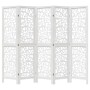 5-panel solid Paulownia wood white room divider by , Room dividers - Ref: Foro24-358741, Price: 122,99 €, Discount: %