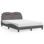 Bed with gray synthetic leather mattress 140x190 cm by , Beds and slatted bases - Ref: Foro24-3208792, Price: 376,84 €, Disco...