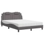 Bed with gray synthetic leather mattress 140x190 cm by , Beds and slatted bases - Ref: Foro24-3208792, Price: 376,84 €, Disco...