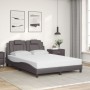 Bed with gray synthetic leather mattress 140x190 cm by , Beds and slatted bases - Ref: Foro24-3208792, Price: 376,84 €, Disco...