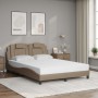 Bed with synthetic leather mattress cappuccino 140x200 cm by , Beds and slatted bases - Ref: Foro24-3208800, Price: 467,34 €,...