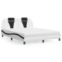 Cama con colchón cuero sintético blanco y negro 160x200 cm de , Camas y somieres - Ref: Foro24-3208809, Precio: 478,02 €, Des...